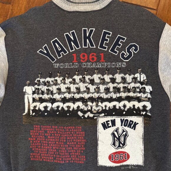 Long Gone 1961 New York Yankees Tribute Varsity Jacket - Picture 3 of 6